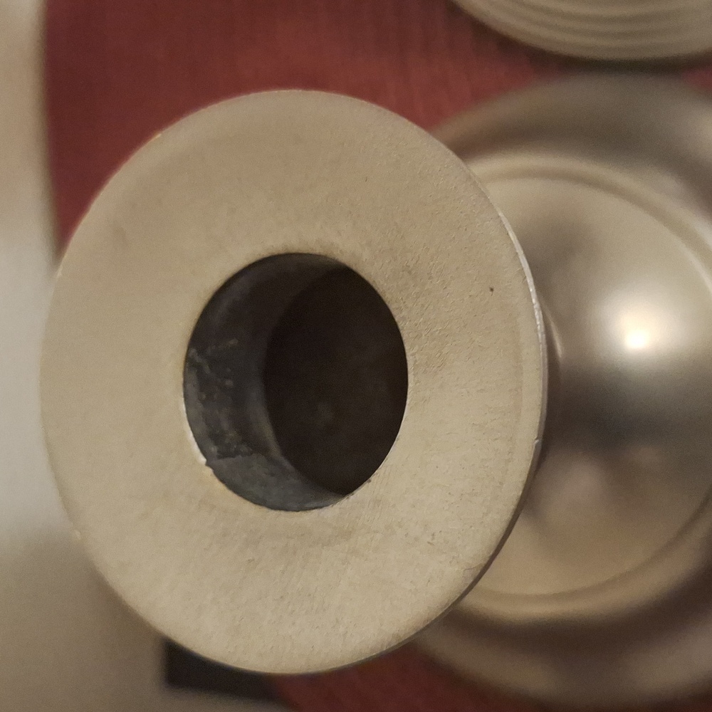 BRASS Candle Holders Silver Color - Picture 4 of 6